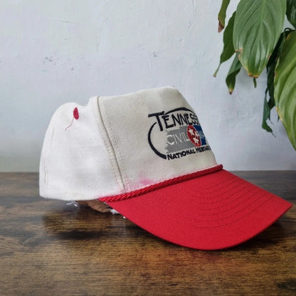 Vintage American Baseball Hat Snapback cap one size adjustable cream red tennessee