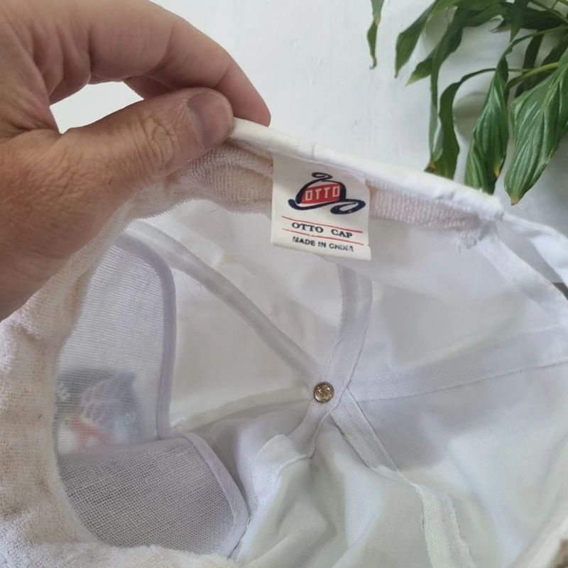 Vintage American Trucker Hat Snapback cap one size adjustable white Marine repair garage