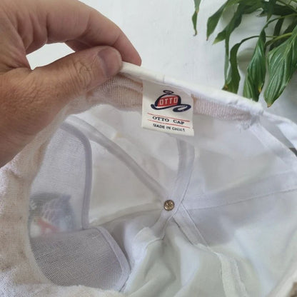 Vintage American Trucker Hat Snapback cap one size adjustable white Marine repair garage