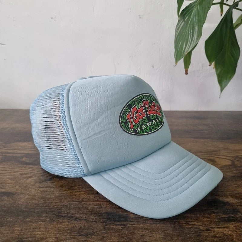 Vintage American Trucker Hat Snapback cap one size adjustable blue hawaii i got leid