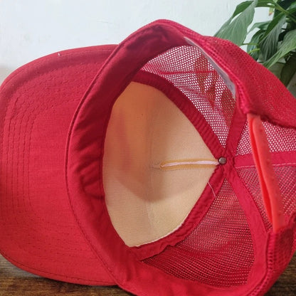 Vintage American Trucker Hat Snapback cap one size adjustable red white good cents