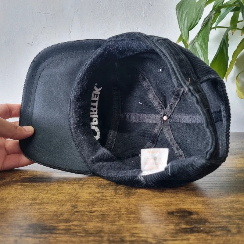 Vintage American 5 panel Hat Snapback cap one size adjustable black pirtek