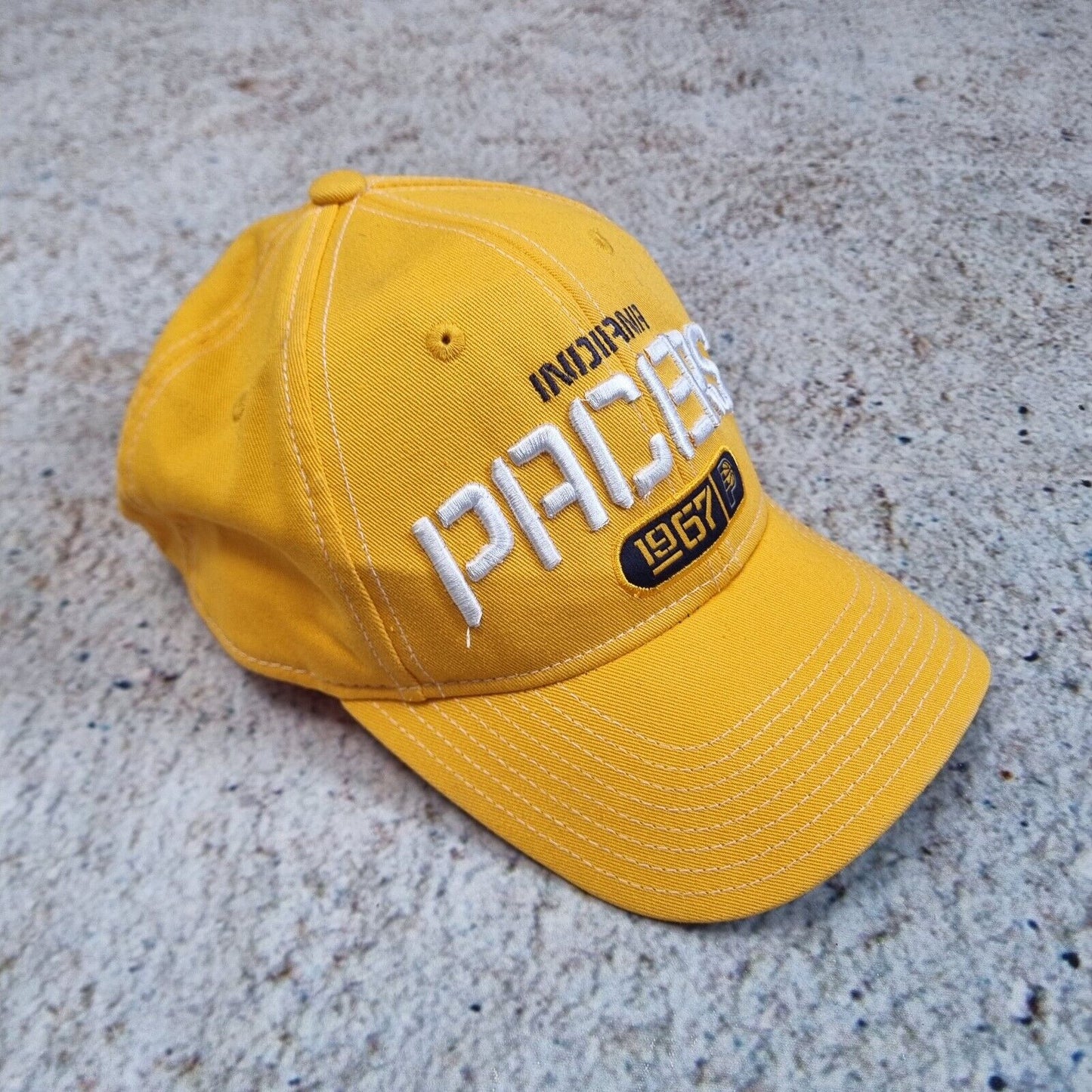 Adidad NBA Indiana Pacers Hat Adjustable Loop Cap Yellow Retro