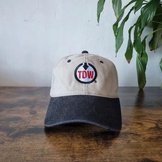 Vintage American baseball Hat Snapback cap one size adjustable beige black tdw