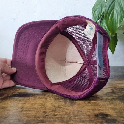 Vintage American Trucker Hat Snapback cap one size adjustable burgundy Perryville Elks