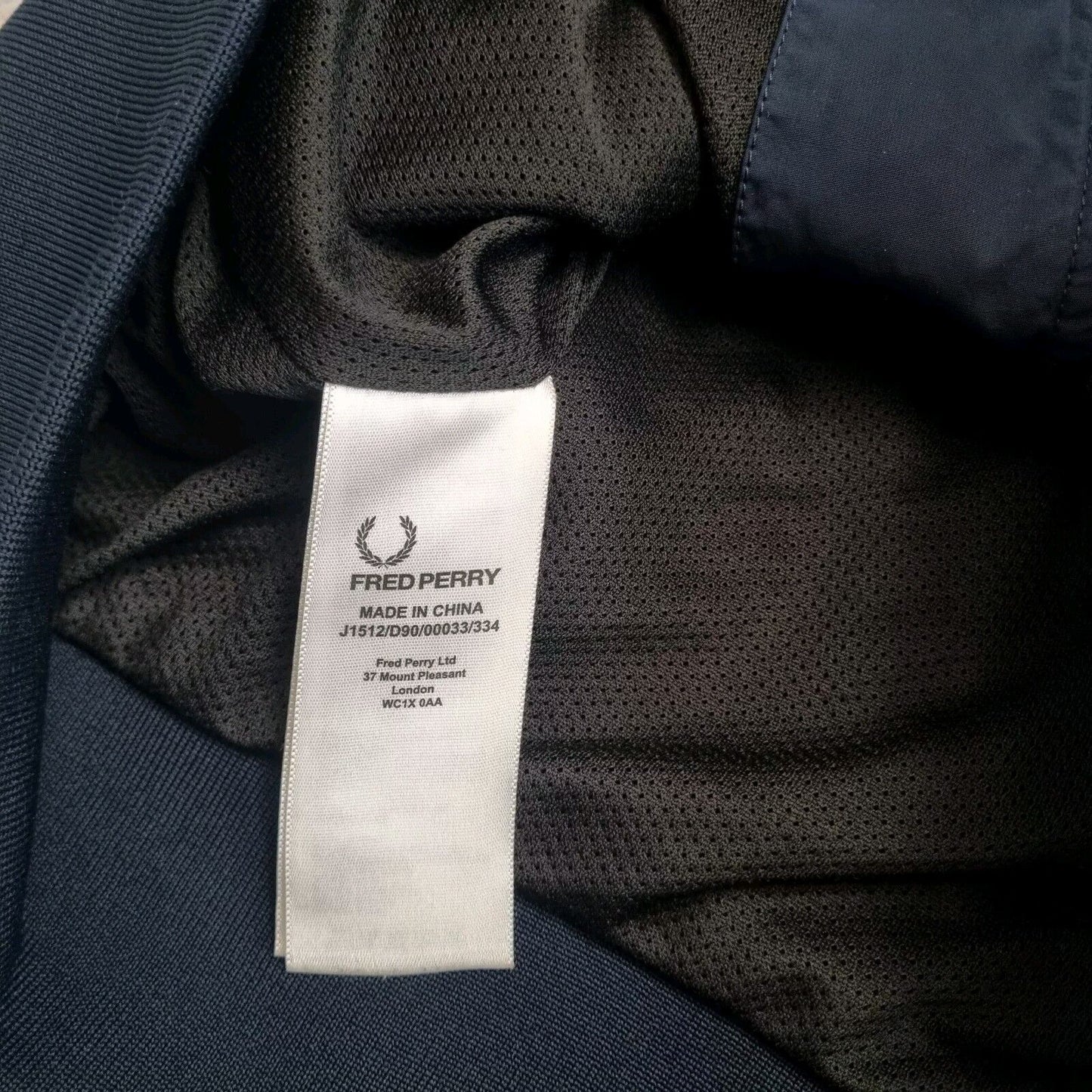 Fred Perry Bomber Jacket - M- Navy Blue