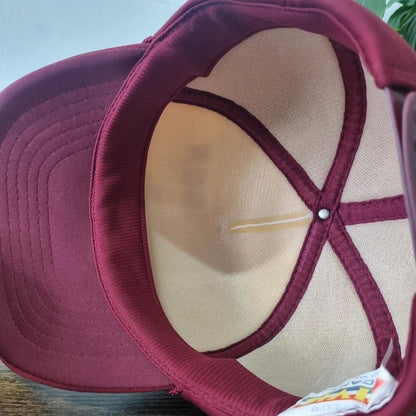 Vintage American Trucker Hat Snapback cap one size white burgundy digger harrison