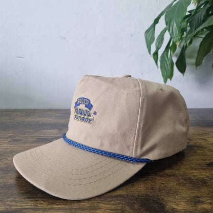 Vintage American Trucker Hat Snapback cap one size adjustable beige Solid Gold F
