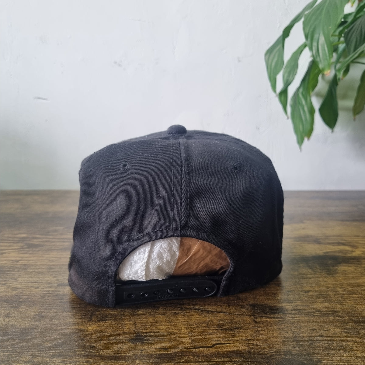 Vintage American Trucker Hat Snapback cap one size adjustable sun fade black
