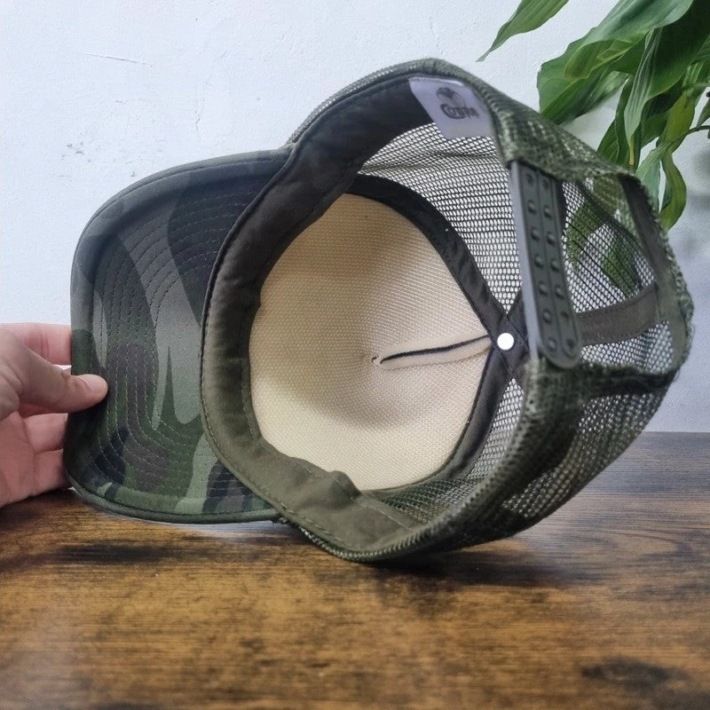 American Baseball Hat Snapback cap one size green camo Gabble Gabble chicken