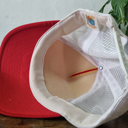 Vintage American Trucker Hat Snapback cap one size red white Frazer Fencing