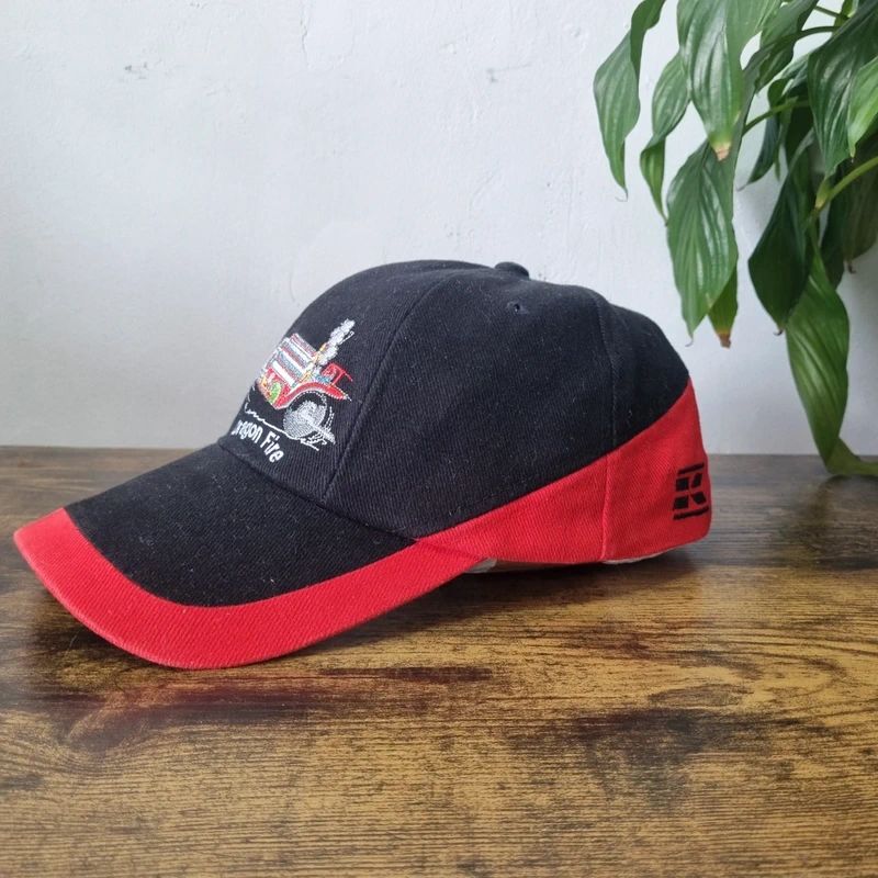 Vintage American Baseball Hat Snapback cap one size adjustable black red dragon fire racing