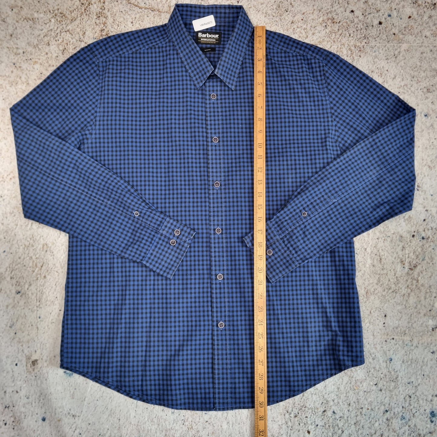 Barbour INTERNATIONAL SHIRT SLIM FIT CHECK GINGHAM - Blue - Size XL