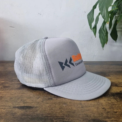 Vintage American Trucker Hat Snapback cap one size grey Badgett constructions