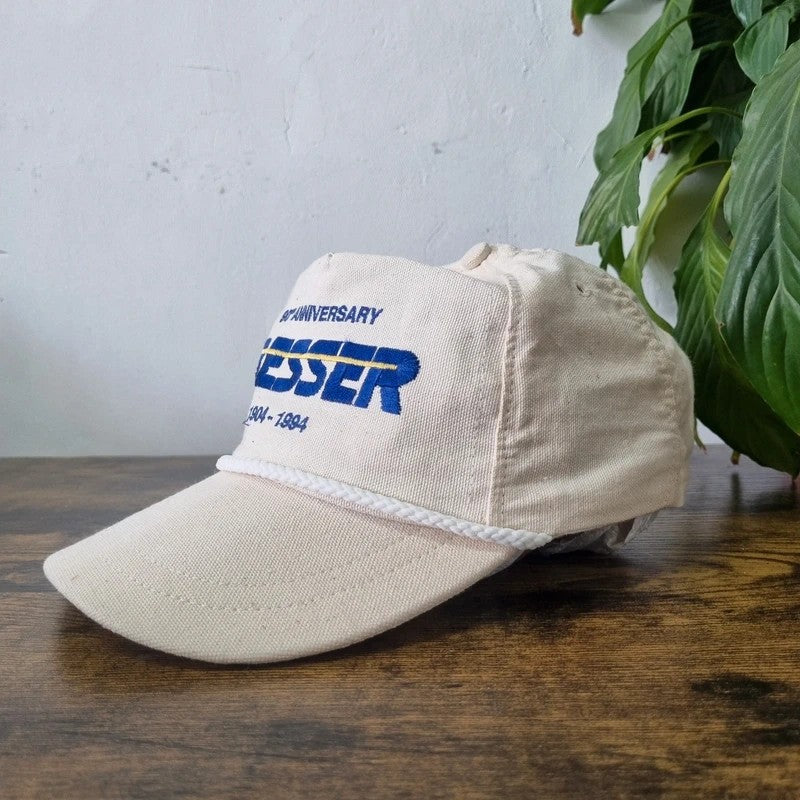 Vintage American Baseball Hat Snapback cap one size adjustable cream Besser
