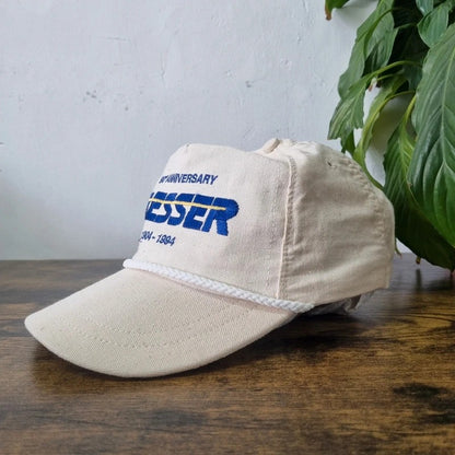 Vintage American Baseball Hat Snapback cap one size adjustable cream Besser