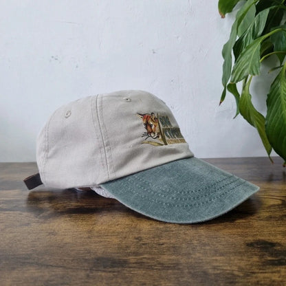 Vintage American Baseball Hat Snapback cap one size adjustable beige green big cypress tiger
