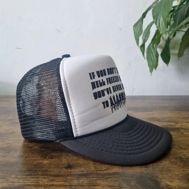 Vintage American Trucker Hat Snapback cap one size adjustable Alaska Novelty