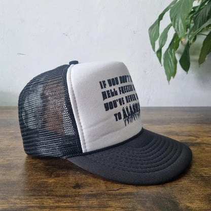 Vintage American Trucker Hat Snapback cap one size adjustable Alaska Novelty