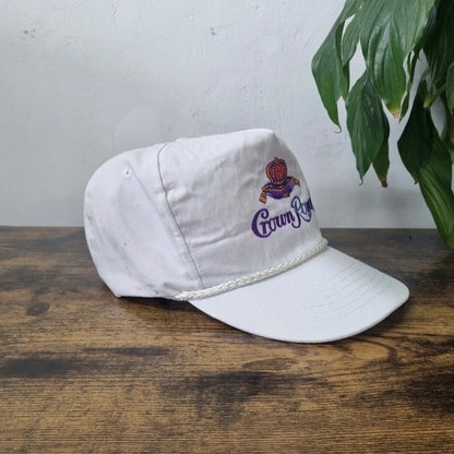 Vintage American Trucker Hat Snapback cap one size adjustable white Crown Royal whisky 90s
