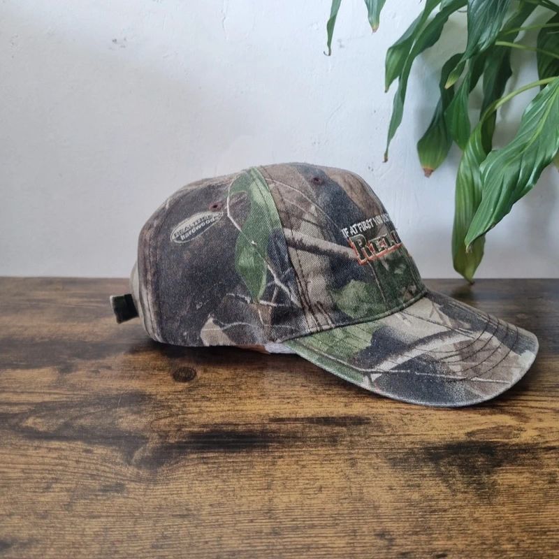 Vintage American Baseball Hat Snapback cap one size adjustable khaki green realtree reload
