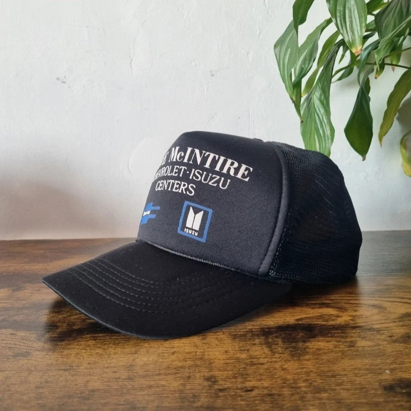 Vintage American Trucker Hat Snapback cap one size adjustable black Chevrolet car dealer