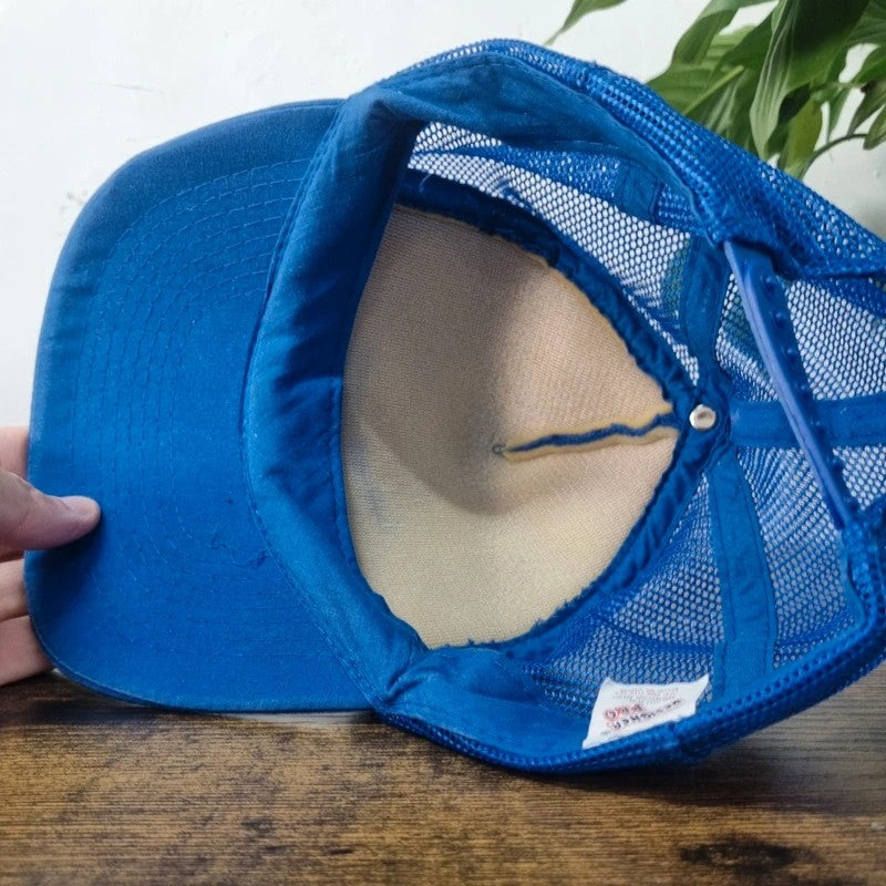 Vintage American Trucker Hat Snapback cap one size adjustable blue Fishing novelty