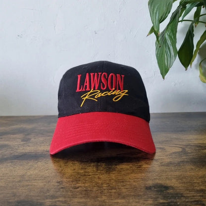 Vintage American Baseball Hat Snapback cap one size adjustable black red lawson racing