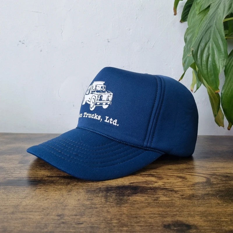 Vintage American Trucker Hat Snapback cap one size adjustable navy alden trucks