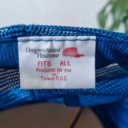 Vintage American Trucker Hat Snapback cap one size adjustable royal blue Moog automotive