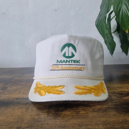 Vintage American Trucker Hat Snapback cap one size adjustable white Mentek
