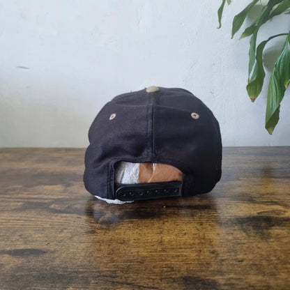 Vintage American baseball Hat Snapback cap one size adjustable black beige fishing