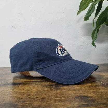 Vintage American Baseball Hat Snapback cap one size adjustable Miller lite navy