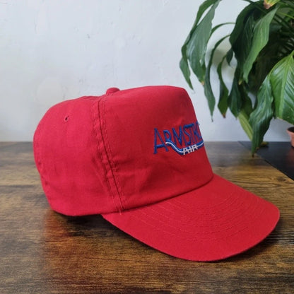 Vintage American Trucker Hat Snapback cap one size adjustable Armstrong Air red