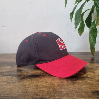American baseball Hat Snapback cap S/M adjustable black red S lightning