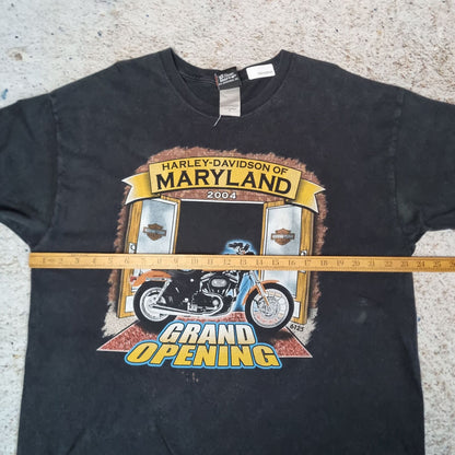 Harley Davidson Biker T-Shirt Short Sleeve Maryland 2004 - Black - Size XL