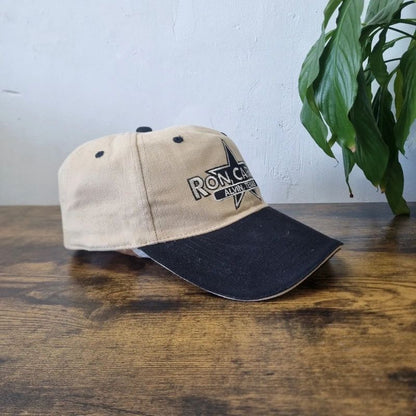 Vintage American baseball Hat Snapback cap one size adjustable beige black ron carter texas