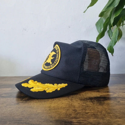 Vintage American baseball Hat Snapback cap one size adjustable black yellow captain eagle