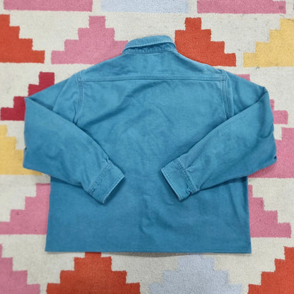 Vintage Carhartt Boxy Fit Cropped Shirt Heavyweight large long Sleeve large plain Green Button Up