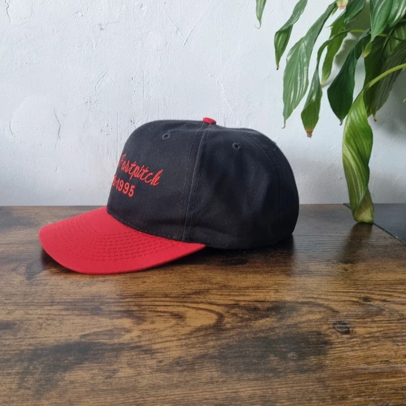 Vintage American Baseball Hat Snapback cap one size adjustable black red Honda Fastpitch