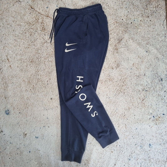 Nike SWOOSH CUFFED SWEATPANTS JOGGERS  - Blue - Size M