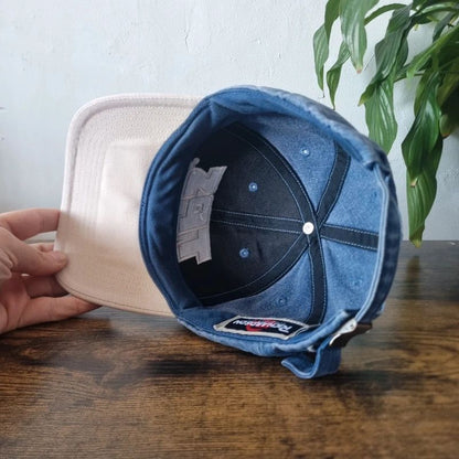 Vintage American baseball Hat Snapback cap one size adjustable faded blue cream TPS championship