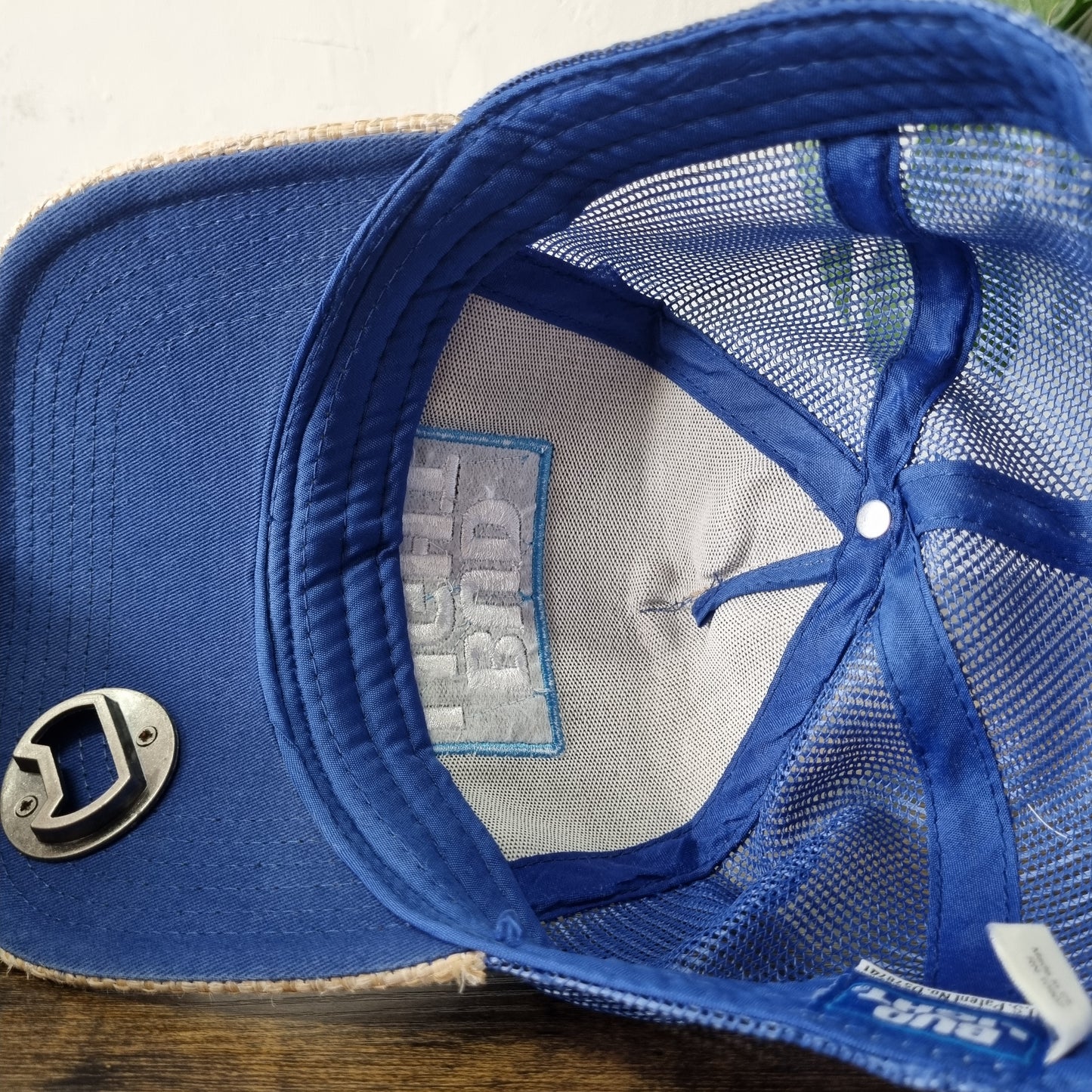 Vintage Budweiser Baseball Hat Snapback cap one size adjustable beige blue