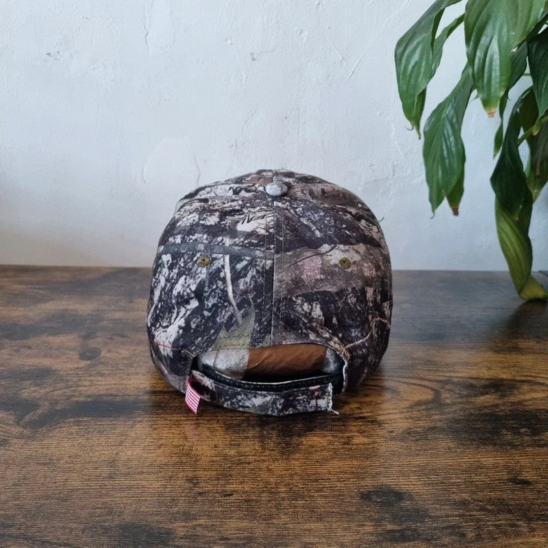Vintage American Baseball Hat Snapback cap one size adjustable Harris Walz brown realtree