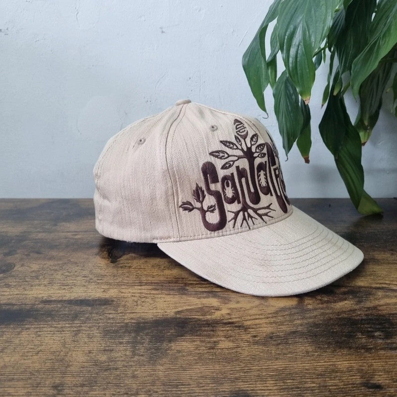 Vintage Santa Cruz Baseball Hat Snapback cap size L XL beige brown
