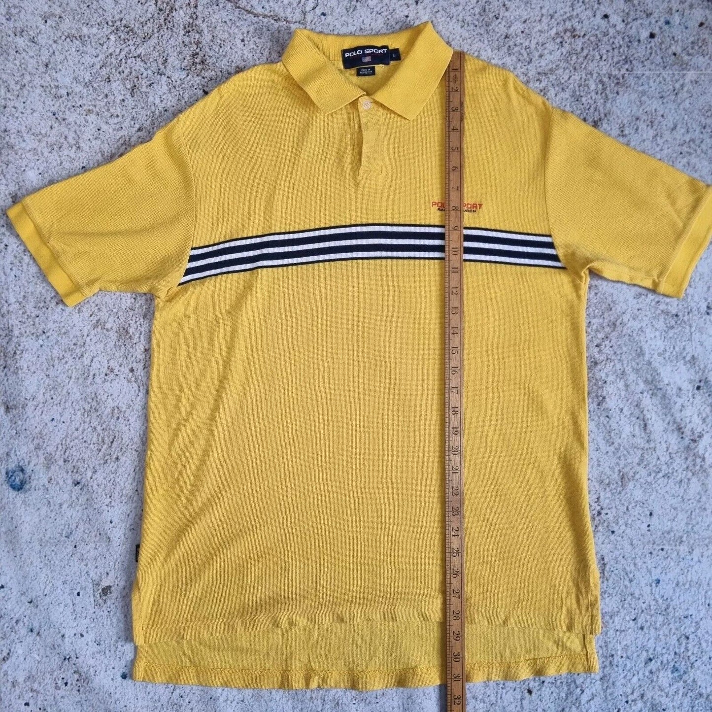 Polo Sport Ralph Lauren  Polo Shirt Size L Yellow Retro Y2k