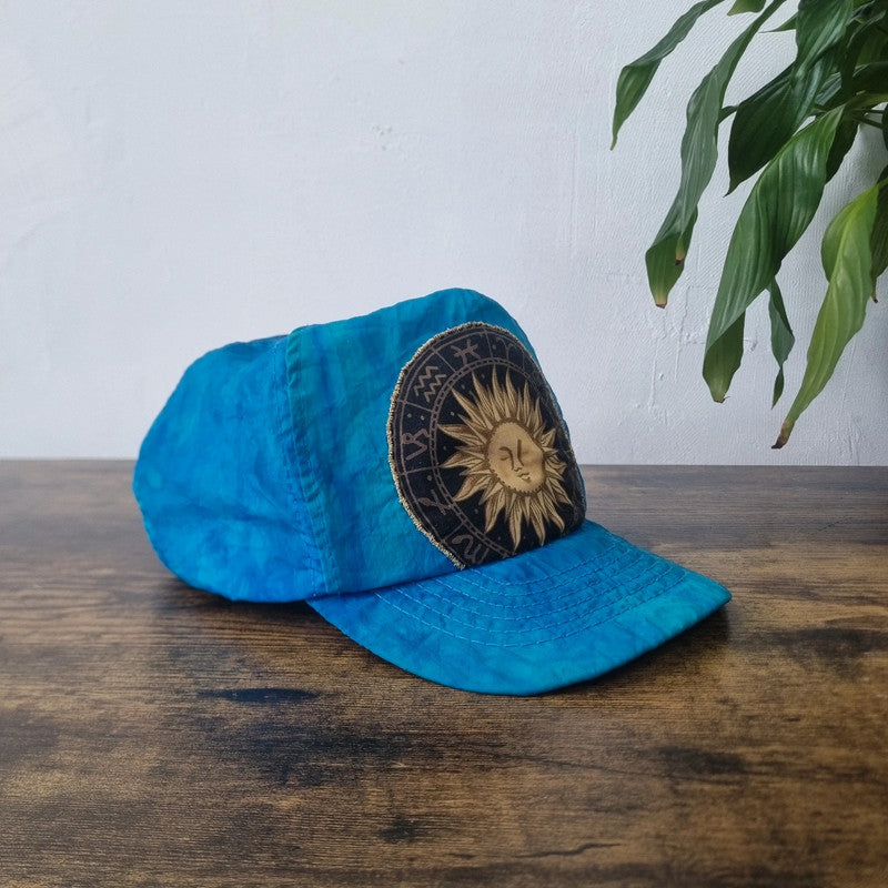 Vintage American Trucker Hat Snapback cap one size adjustable blue aztec sun