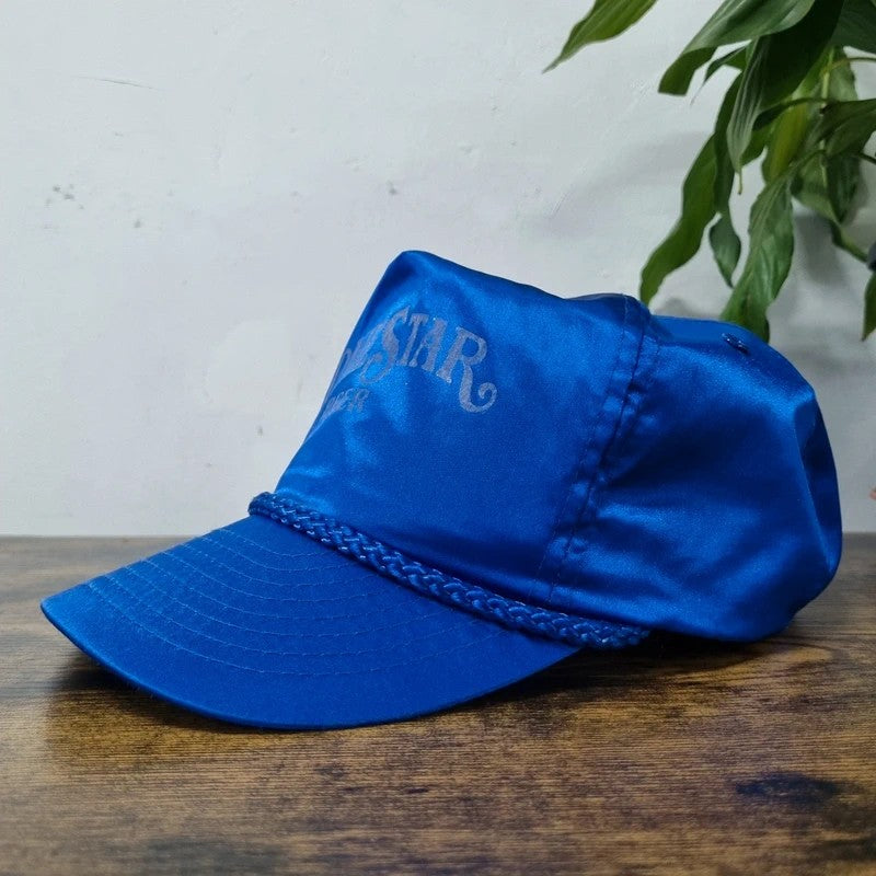 Vintage American Trucker Hat Snapback cap one size adjustable blue longstanding beer