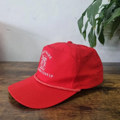 Vintage American Trucker Hat Snapback cap one size adjustable red elgin clean up