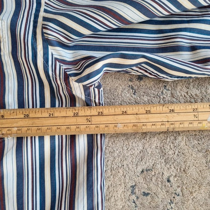 Vintage Nautica Boxy Fit Cropped Shirt Long Sleeve Medium striped multi Button Up Skater Y2K Surf